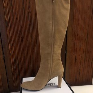 Beige suede boots DSW